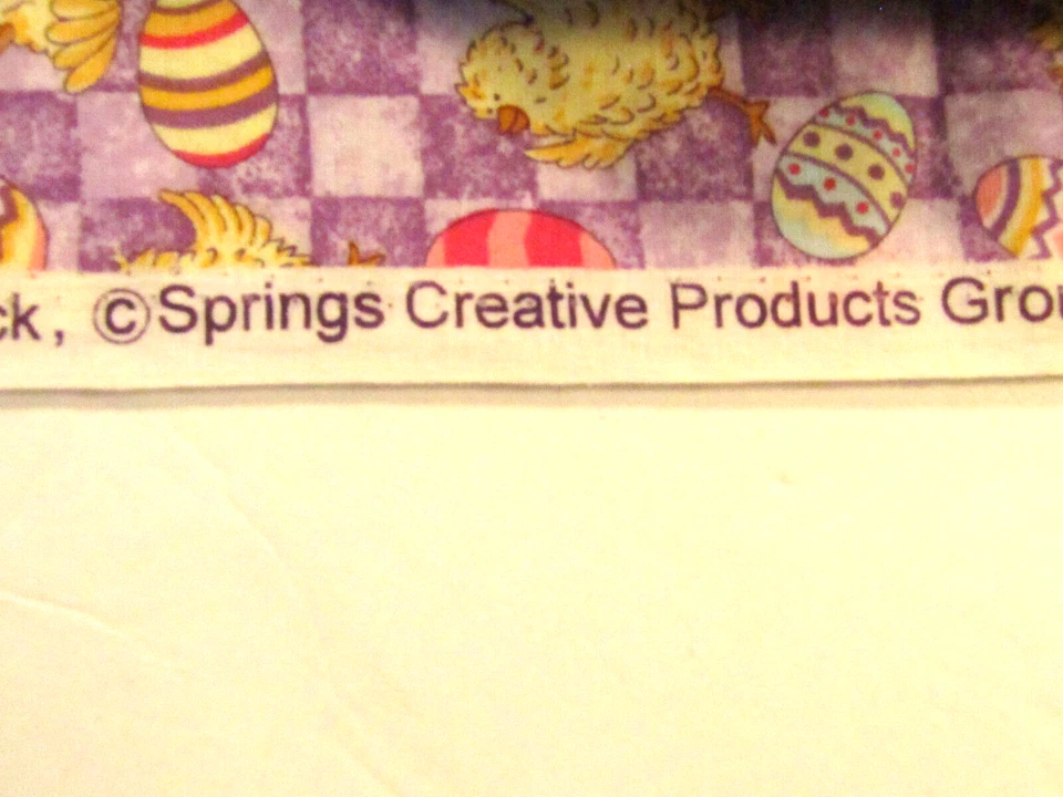 Easter Fabric Chick Check Mini Print Springs Creative CP21776 - 3 Cuts Washed - Image 3 of 4