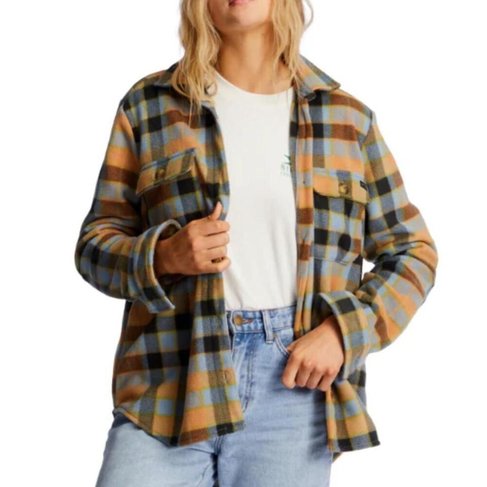 Billabong Fleece Size Med Women's Button Flannel Shirt Jacket