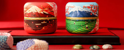 Japanese Green Tea Gift Kabusecha Set Fuji Goyomi Cans (80g x 2) Mt.Fuji Design