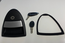 Hartal Black Triangular Caravan Outer Door Lock with Barrel + Keys Fitted GTL8P
