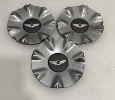 (Set Of 3) 2009-2014 Hyundai Genesis Sedan Wheel Center Hub Cap Silver OEM