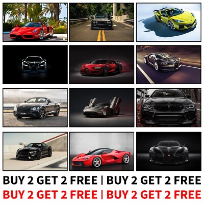 62 SUPER AUTO POSTER SPEED RACING ALTERNATIVE KUNST BILDER JDM Muscle Euro Cars