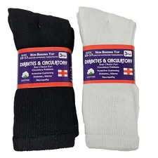 Diabetic Cotton Socks For Men Women Non Binding Top Cushion Non-Binding Crew Sox
