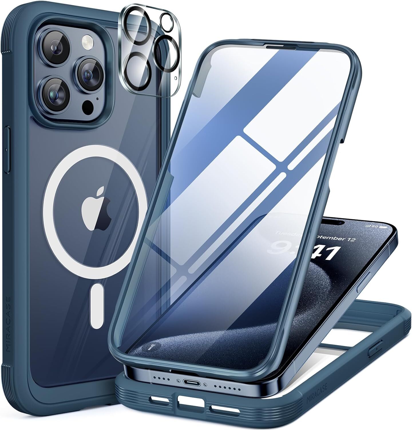 Magnetic for iPhone 15 Pro Max Case 6.7'' [Compatible with Magsafe] Full-Body Mi