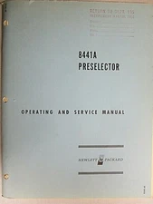 HP 8441A Preselector Operating & Service Manual 08441-90003