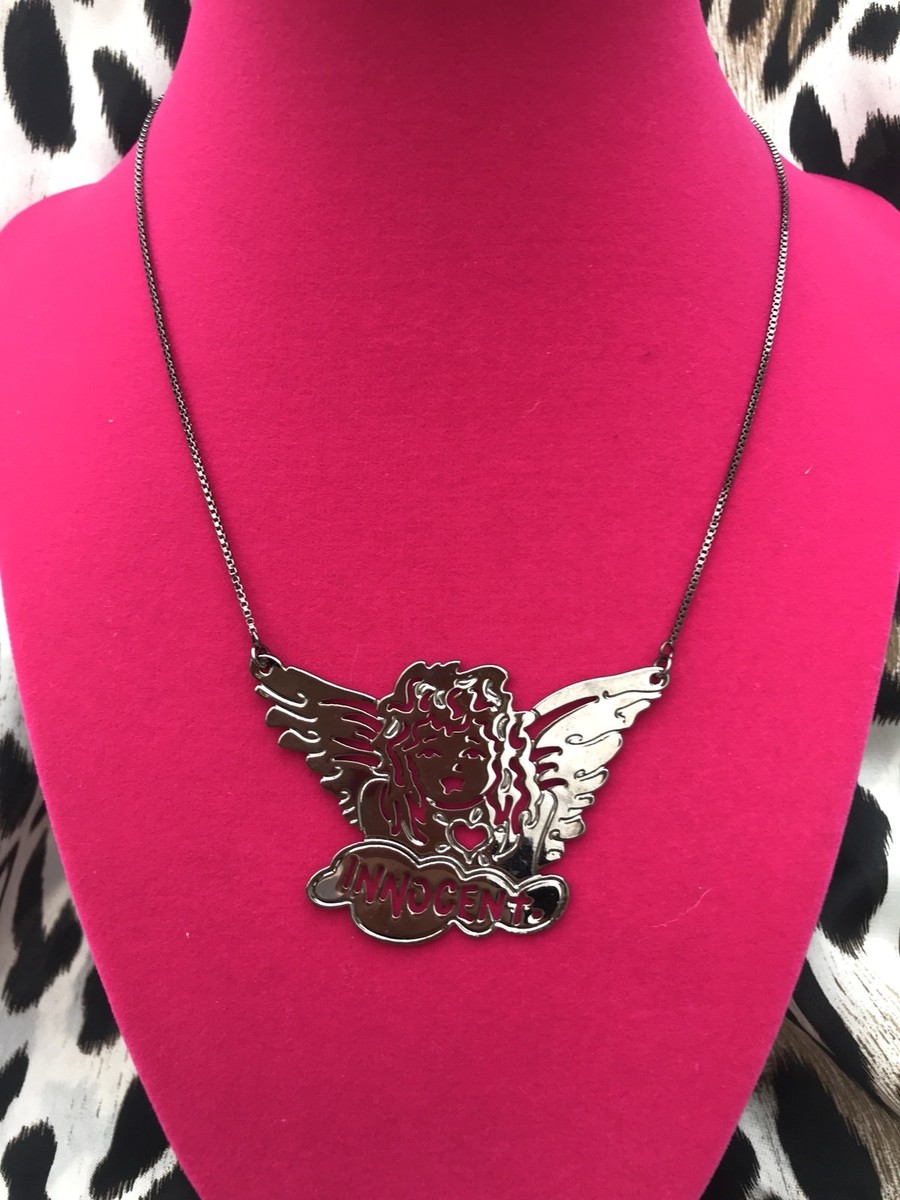 Betsey Johnson Vintage Pewter Gray INNOCENT Angel Cherub