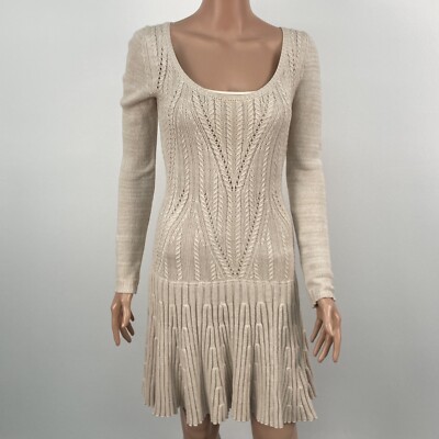 MODA International Tan Knit Long Sleeve Sweater Dress Drop Waist Lined Size SM | eBay MODA International Tan Knit Long Sleeve Sweater Dress Drop Waist Lined Size SM | eBay