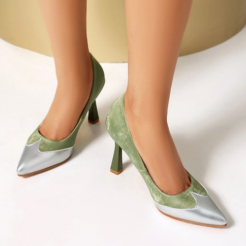 Mode Damen Neu 2025 Frühling Schuhe Pumps Spitz zulaufend High Heel Schuhe Übergröße - Bild 12 von 28