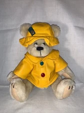 Vintage (1996) 10" BRASS BUTTON PLUSH BEAR-HARPER Pickford Bears Ltd. Raincoat