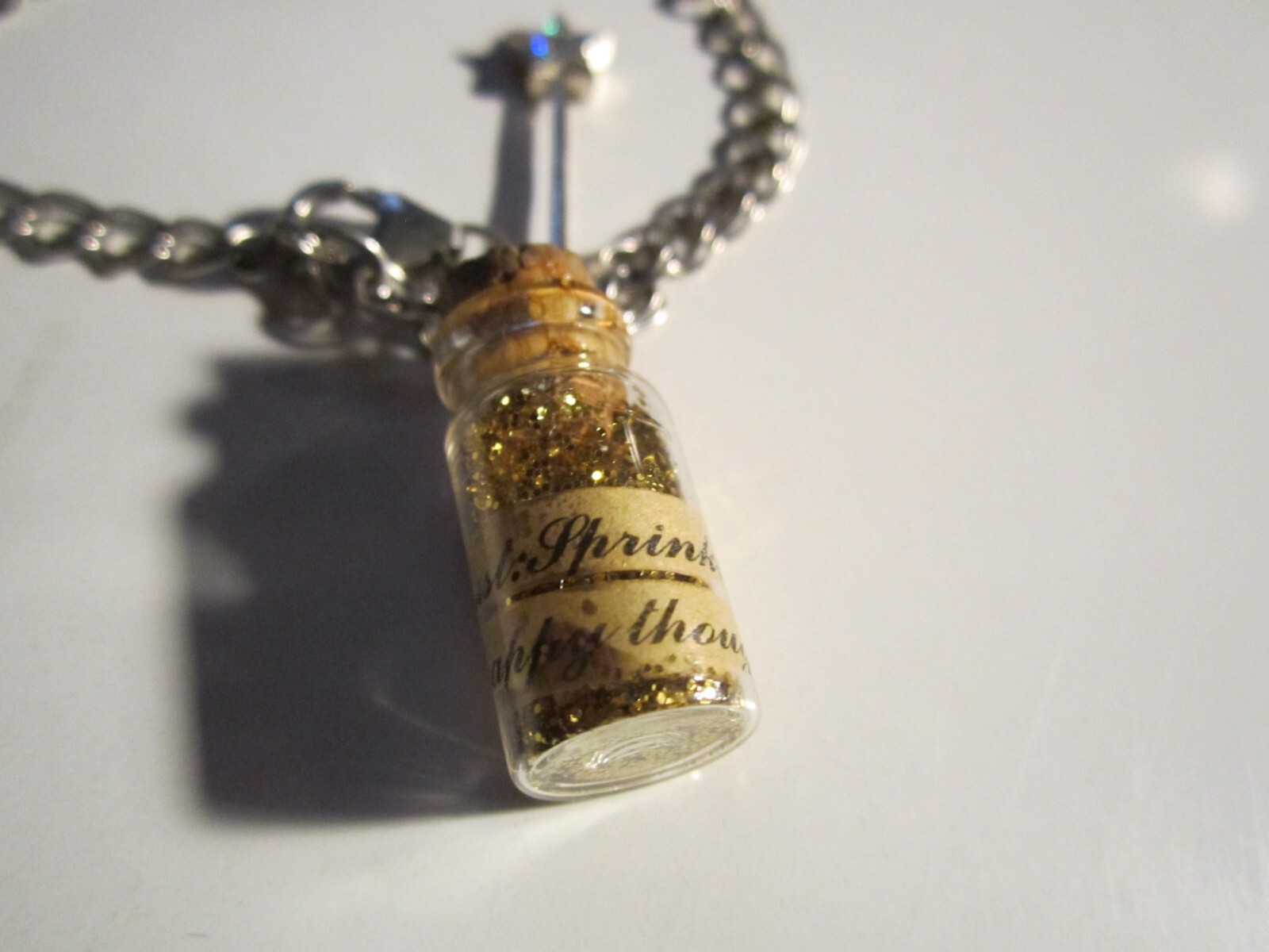 STERLING SILVER CHARM BRACELET WITH PIXIE DUST CH… - image 3