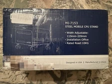Mount-It! MI-7153 Steel Mobile CPU Stand Adjustable Office 10KG, Open Box New