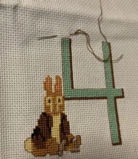 Beatrix Potter Peter Rabbit Counted Cross Stitch Kit Partially Completed