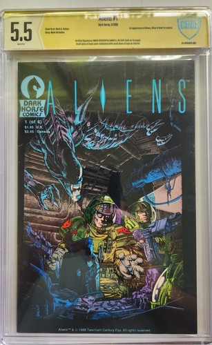 ALIENS # 1 Dark Horse 1988 1st PRINT DOUBLE SIGNED! VERHEIDEN & NELSON RARE!!