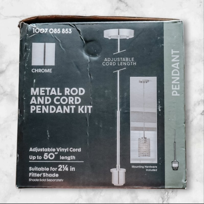 Pendant Light Kit with Partial Metal Rod Chrome 1007085853 860720
