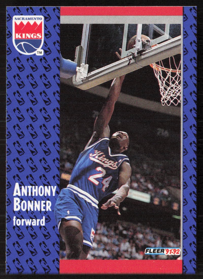 1991-92 Fleer #347 - Anthony Bonner - Sacramento Kings - RC - Basketball