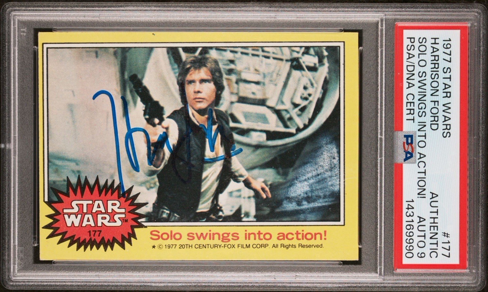 1977 Topps Star Wars #177 Harrison Ford Signed Han Solo Rookie PSA/DNA AUTO 9 RC