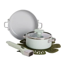  Ceramic Cookware Set 5-Piece with Removable 5-Piece Set with 8-Inch Fry Pan