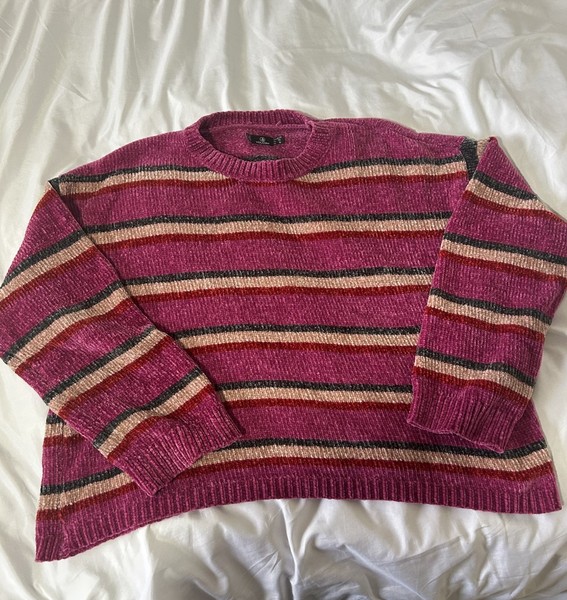 Volcom Women’s Striped Knit Crew Neck Pullover Jumper Long Sleeve XL