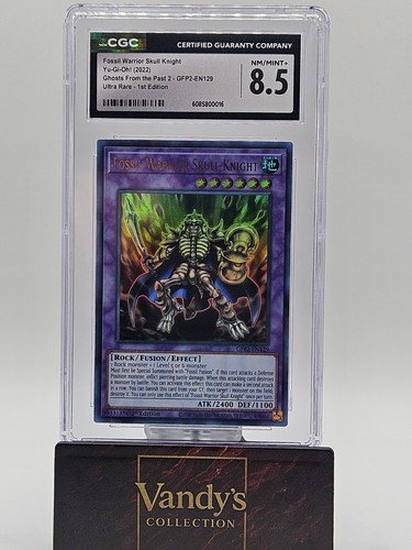 Konami CGC 8.5 Fossil Warrior Skull Knight GFP2-EN129 1st Ed Ultra Rare GHOST