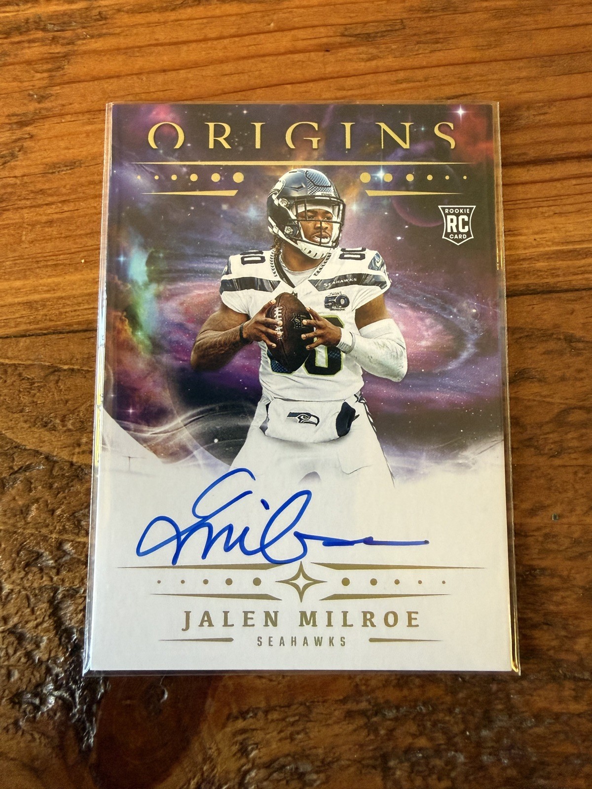 2025 Panini Origins Jalen Milroe Rookie On Card Auto RC Rookie #RA-JMI Seahawks