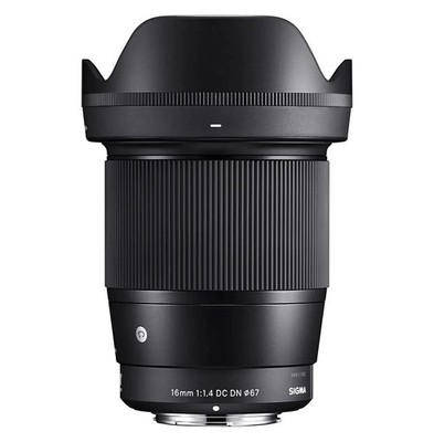 SIGMA 16mm f/1.4 DC DN CONTEMPORARY LENS (SONY E) + SIGMA HOOD & 4 YR WTY.