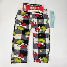 The Grinch Toddler Sleep Pant 2T Family Pajamas Black White Plaid Fleece