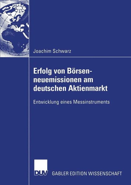 Erfolg Von BöRsenneuemissionen Am Deutschen Aktienmarkt Joachim Schwarz Buch Xvi-image