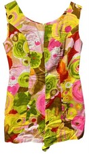 Vintage Women s Flowered Sleeveless Play Suit by Alice of California - Sz Medium