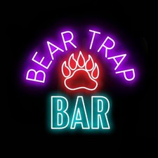 Insegna Neon Flex Trappola Orso Bar 30"x28" Luce Uomo Caverna Vintage Club Decorazione Parete Aperta