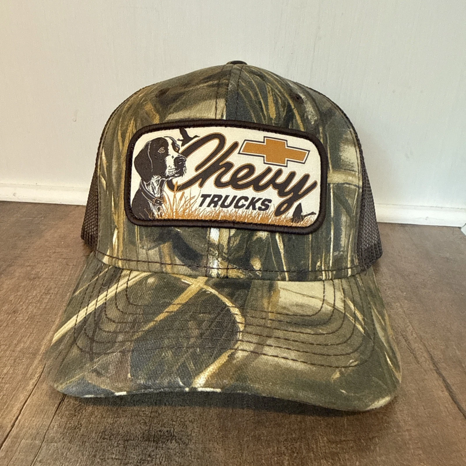 Chevy Trucks Men’s Camo Waterfowl Hat Trucker Snapback Adjustable Bird Dog Cap