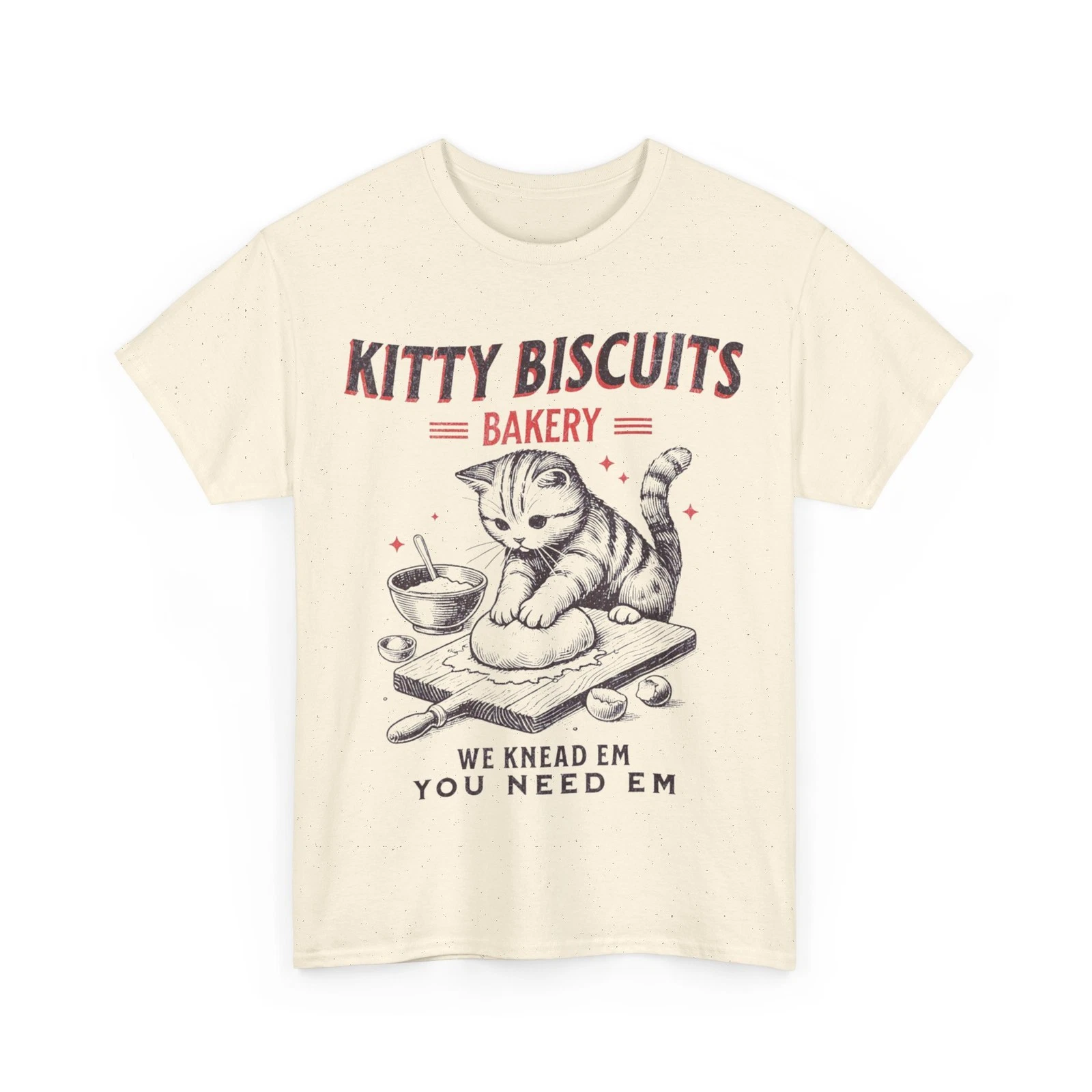 Cat Baking T-Shirt, Kitty Biscuits We Knead Em Funny Shirt
