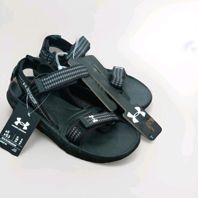 Under Armour UA Fat Tire Black & White Hiking Sandals Sz 11 NEW 3026937 001 RARE