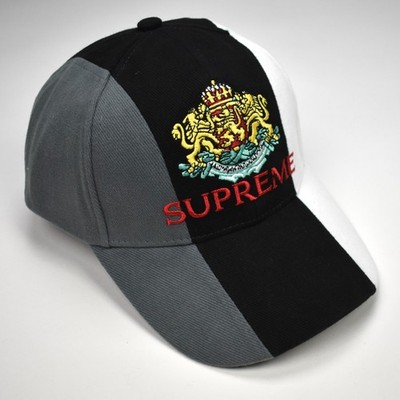 NWT Supreme Black White Gray Lion Crest Logo 6-Panel Hat SS25