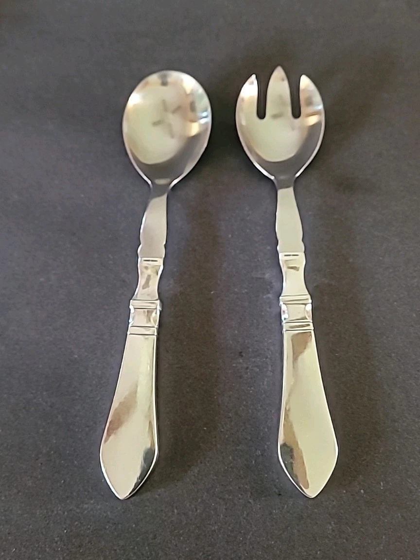 Georg Jensen 1900-1940 Antique US Sterling Silver Salad Servers