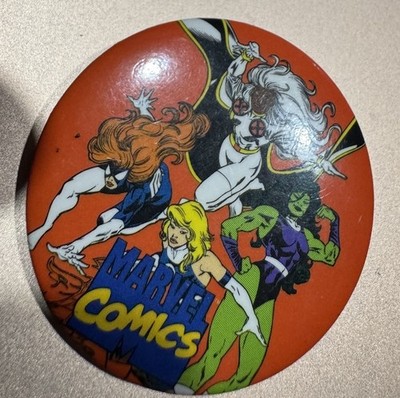 1996 MARVEL COMICS  PIN BUTTON ROUND 1 3/4 INCH FEMALE CHARACTERS