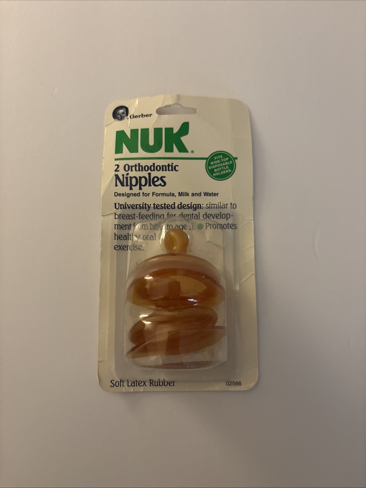 Vintage 1987 Gerber NUK 2 Orthodontic Soft Latex Rubber Bott
