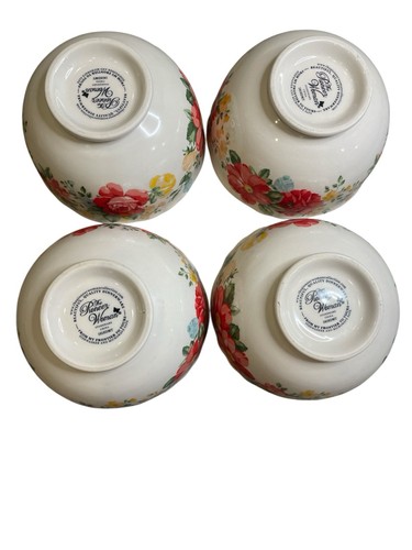 Lotto 4 ciotole Pioneer donna vintage 6” floreale teal gres multicolore - Foto 3 di 3