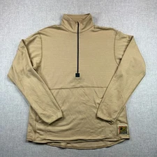 USMC FROG FR Fire Resistant Polartec Grid Fleece 1/4 Zip Mens L Coyote Tactical