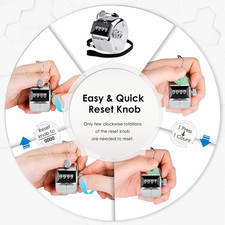 Metal Handheld Tally Counter 4-Digit Number Count Clicker Counter, Hand Mecha...