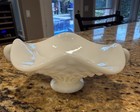 Vintage Fenton White Milk Glass Hobnail Handled Candy Dish — photo 5