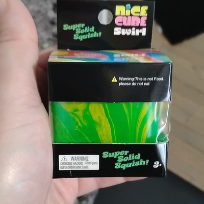 Nice Cube Super Solid Squish Squeeze Ball Green Yellow Stress Reliever 3in