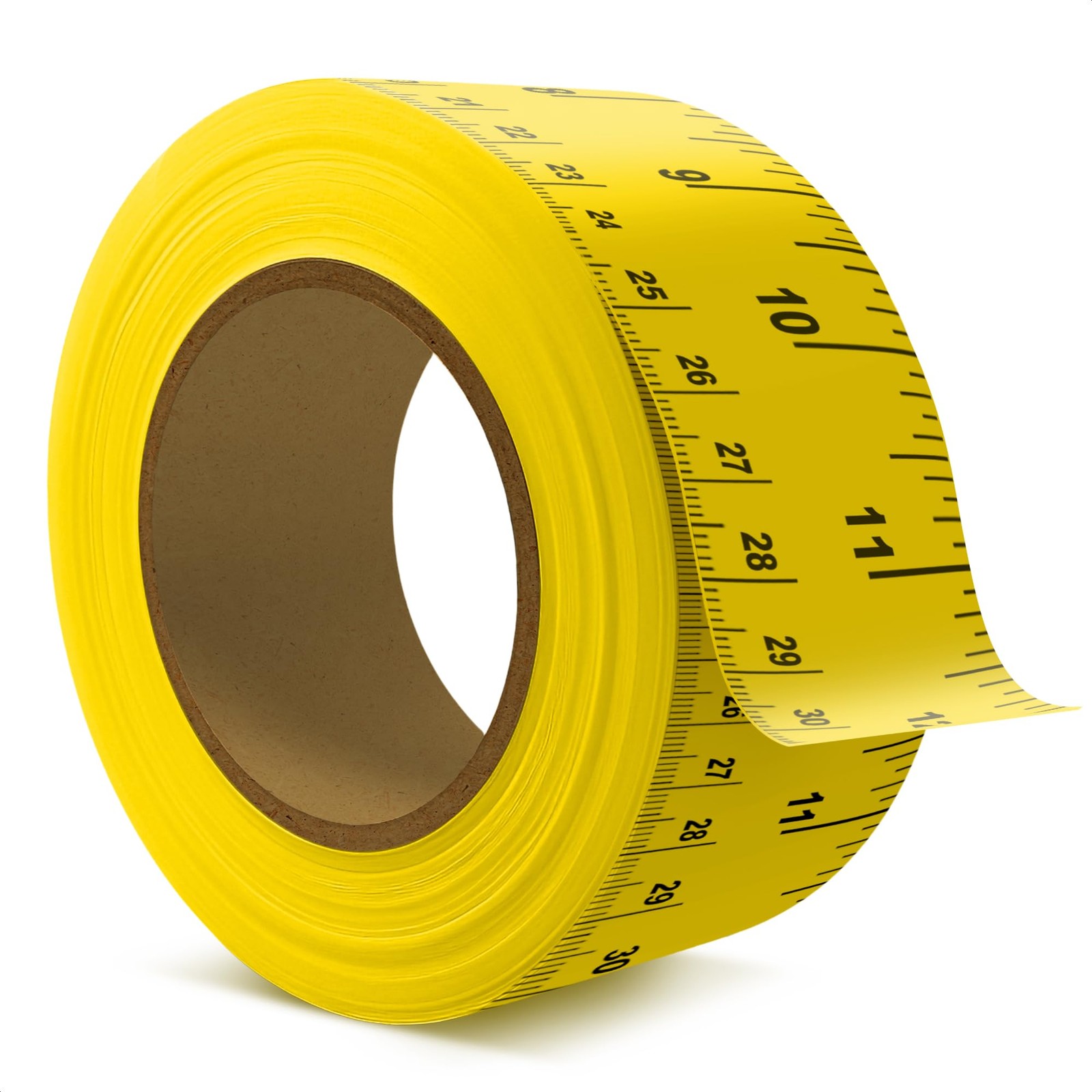 12 Inch Repeating Adhesive Measuring Tape – 13.9 Yards, 1” Wide, Dual Metric,...