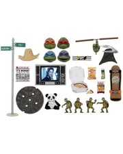 NECA TMNT Teenage Mutant Ninja Turtles  1990 Movie  - 7  Accessory Set  In Hand