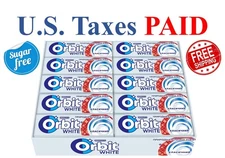 10x14 g. WRIGLEYS ORBIT WHITE CLASSIC CHEWING GUM SUGAR-FREE (100 pieces total)