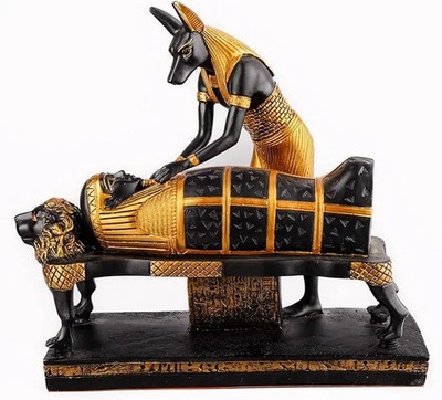 unique Egyptian statue of Anubis God of afterlife mummify king Tutankhamun