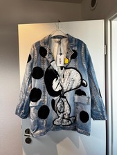 Jacke Blazer Jeansoptik Halblang mit Snoopy-Print bis Gr. 44