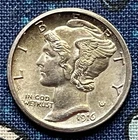 1916-S Mercury Dime 90% Silver Coin BU San Francisco Mint Free Shipping
