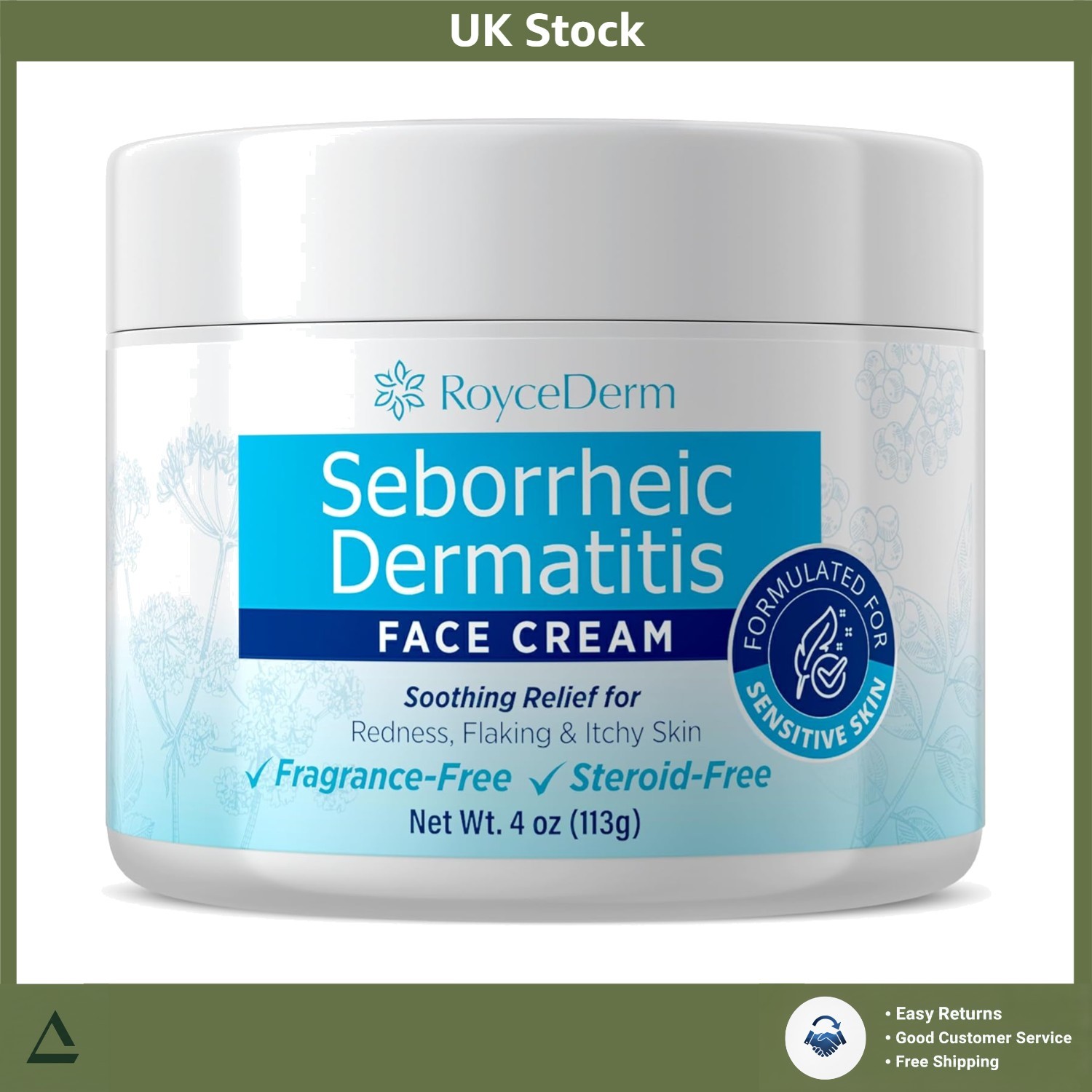 Gentle Face Cream For Seborrheic Dermatitis Relief 2 oz
