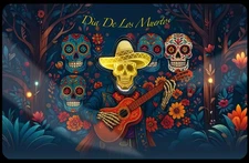 Liberia Dia De Los Muertos Shaped 1/1000 oz Gold Coin in Guitar Edition Card