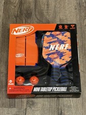 Nerf Tabletop Pickleball Set With Retractable Net 2 Paddles 2 Balls Family Fun